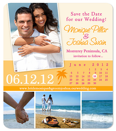 Palm Tree Multiple Photo Save the Date Magnet
